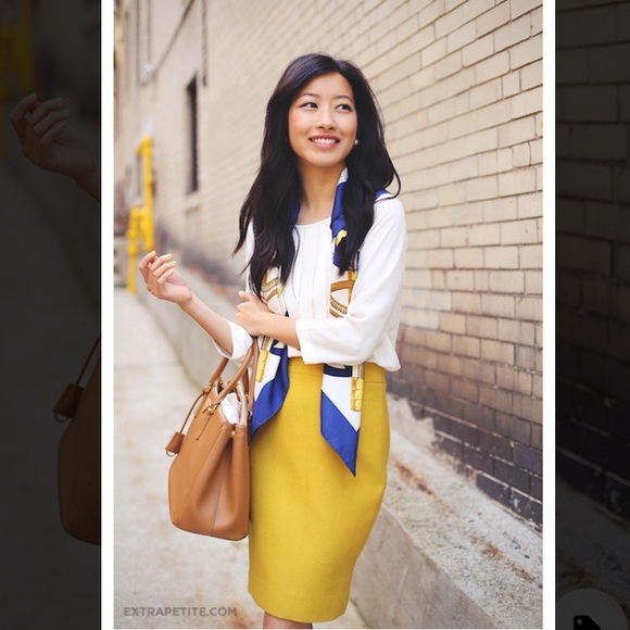 Mustard Pencil Skirt - Picture 1 of 8